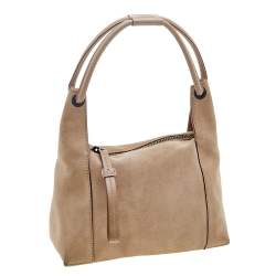 Pre Owned Gucci Beige Suede and Leather Hobo
