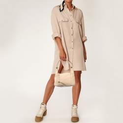 Pre Owned Gucci Beige Suede and Leather Hobo