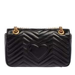 مملوكة مسبقًا حقيبة كتف غوتشي جلد ماتيلاس أسود مارمونت جي جي صغيرة