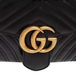 مملوكة مسبقًا حقيبة كتف غوتشي جلد ماتيلاس أسود مارمونت جي جي صغيرة