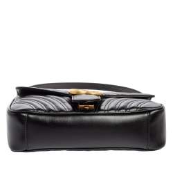 مملوكة مسبقًا حقيبة كتف غوتشي جلد ماتيلاس أسود مارمونت جي جي صغيرة