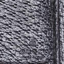 Pre Owned Gucci Black GG Canvas and Leather Web Flap Continental Wallet