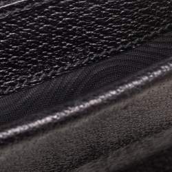 Pre Owned Gucci Black GG Canvas and Leather Web Flap Continental Wallet