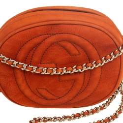 Pre Owned Gucci Cinnamon Brown Nubuck Leather Mini Soho Disco Shoulder Bag