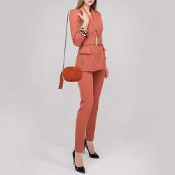 Pre Owned Gucci Cinnamon Brown Nubuck Leather Mini Soho Disco Shoulder Bag