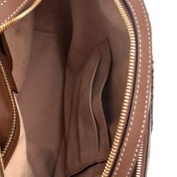 Pre Owned Gucci Beige GG Supreme Canvas and Leather Limited Edition Embroidered Backpack