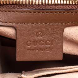 Pre Owned Gucci Beige GG Supreme Canvas and Leather Limited Edition Embroidered Backpack