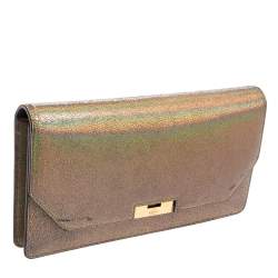 Pre Owned Gucci Multicolor Iridescent Crackled Leather 58 Clutch