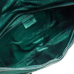 Gucci Metallic Green Python Malika Clutch
