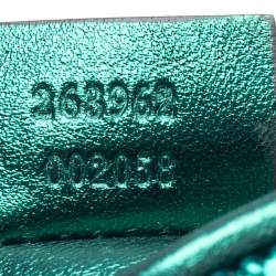Gucci Metallic Green Python Malika Clutch