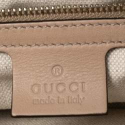 Pre Owned Gucci Beige Leather Bamboo Frame Tassel Clutch