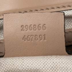 Pre Owned Gucci Beige Leather Bamboo Frame Tassel Clutch