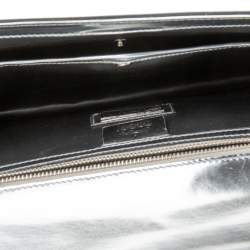 Pre Owned Gucci Metallic Silver Leather 58 Clutch