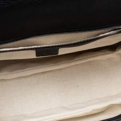 Pre Owned Gucci Black Leather New Bamboo Tassel Top Handle Bag