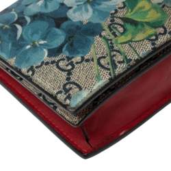 Pre Owned محفظة غوتشي كانفاس مقوى سوبريم جي جي بيج مزهرة بسلسلة