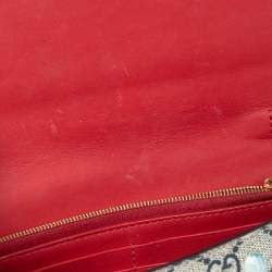 Pre Owned محفظة غوتشي كانفاس مقوى سوبريم جي جي بيج مزهرة بسلسلة