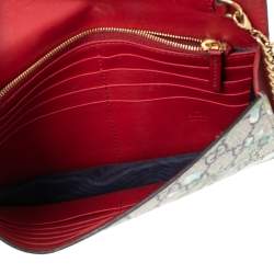 Pre Owned محفظة غوتشي كانفاس مقوى سوبريم جي جي بيج مزهرة بسلسلة