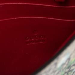 Pre Owned محفظة غوتشي كانفاس مقوى سوبريم جي جي بيج مزهرة بسلسلة