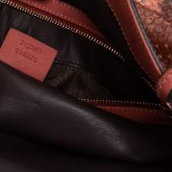 Gucci Pink Python And Leather Craft Tote
