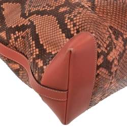 Gucci Pink Python And Leather Craft Tote
