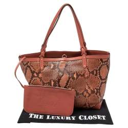 Gucci Pink Python And Leather Craft Tote