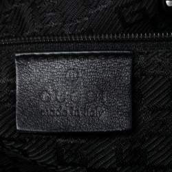 Pre Owned Gucci Black Leather Drawstring Bucket Bag