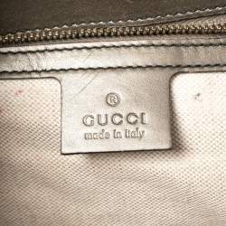 Pre Owned Gucci Dark Grey Guccissima Patent Leather Large Emily Chain Shoulder Bag