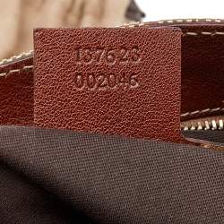 مملوكة مسبقًا حقيبة يد توتس غوتشي سوكي جلد وكانفاس جي جي بيج/بني 