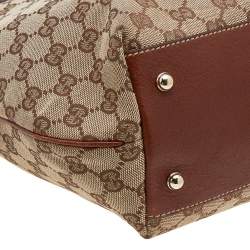مملوكة مسبقًا حقيبة يد توتس غوتشي سوكي جلد وكانفاس جي جي بيج/بني 