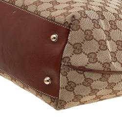 مملوكة مسبقًا حقيبة يد توتس غوتشي سوكي جلد وكانفاس جي جي بيج/بني 