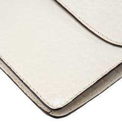 Pre Owned Gucci White Crocodile 1973 Flap Long Clutch