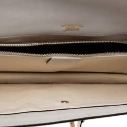 Pre Owned Gucci White Crocodile 1973 Flap Long Clutch