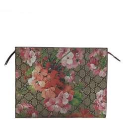 Gucci Multicolor GG Supreme Blooms Canvas and Leather Pouch Gucci