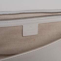 مملوكة مسبقًا Gucci White Leather Studded Long Clutch