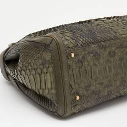 مملوكة مسبقًا Gucci Green Python and Leather Large GG Running Tote