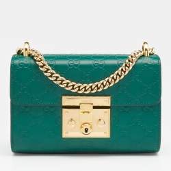 Gucci Green Guccissima Leather Small Padlock Shoulder Bag Gucci TLC