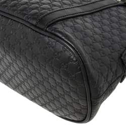 Pre Owned Gucci Black Microguccissima Leather Mini Dome Bag