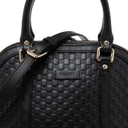 Pre Owned Gucci Black Microguccissima Leather Mini Dome Bag