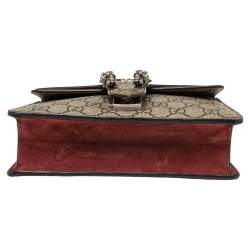 Pre Owned Gucci Multicolor GG Supreme Blooms Canvas and Suede Mini Dionysus Shoulder Bag