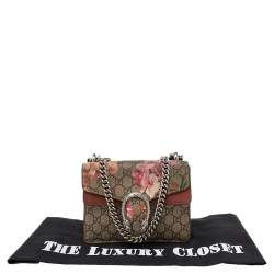 Pre Owned Gucci Multicolor GG Supreme Blooms Canvas and Suede Mini Dionysus Shoulder Bag