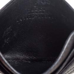 مملوكة مسبقًا Gucci Black Chevron Leather GG Marmont Card Holder