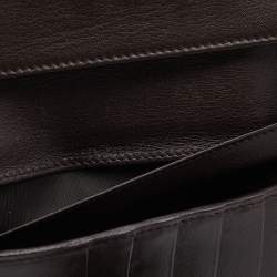 Pre Owned Gucci Brown/Beige GG Canvas and Leather Scarlet Continental Wallet