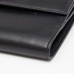 مملوكة مسبقًا محفظة مضغوطة غوتشي جلد أسود