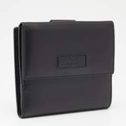 مملوكة مسبقًا محفظة مضغوطة غوتشي جلد أسود