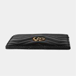 مملوكة مسبقًا Gucci Black Leather GG Marmont Card Case