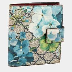 Pre Owned محفظة بقلاب غوتشي فرنش كانفاس سوبريم جي جي بيج/أزرق موردة