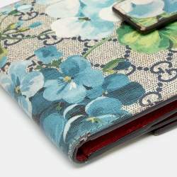 Pre Owned محفظة بقلاب غوتشي فرنش كانفاس سوبريم جي جي بيج/أزرق موردة