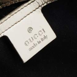 Gucci White/Silver GG Supreme Canvas And Leather Joy Boston Bag