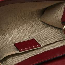 Pre Owned حقيبة كتف غوتشي ايميلي جلد غوتشيسيما عنابي بسلسلة صغيرة