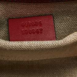 Pre Owned حقيبة كتف غوتشي ايميلي جلد غوتشيسيما عنابي بسلسلة صغيرة